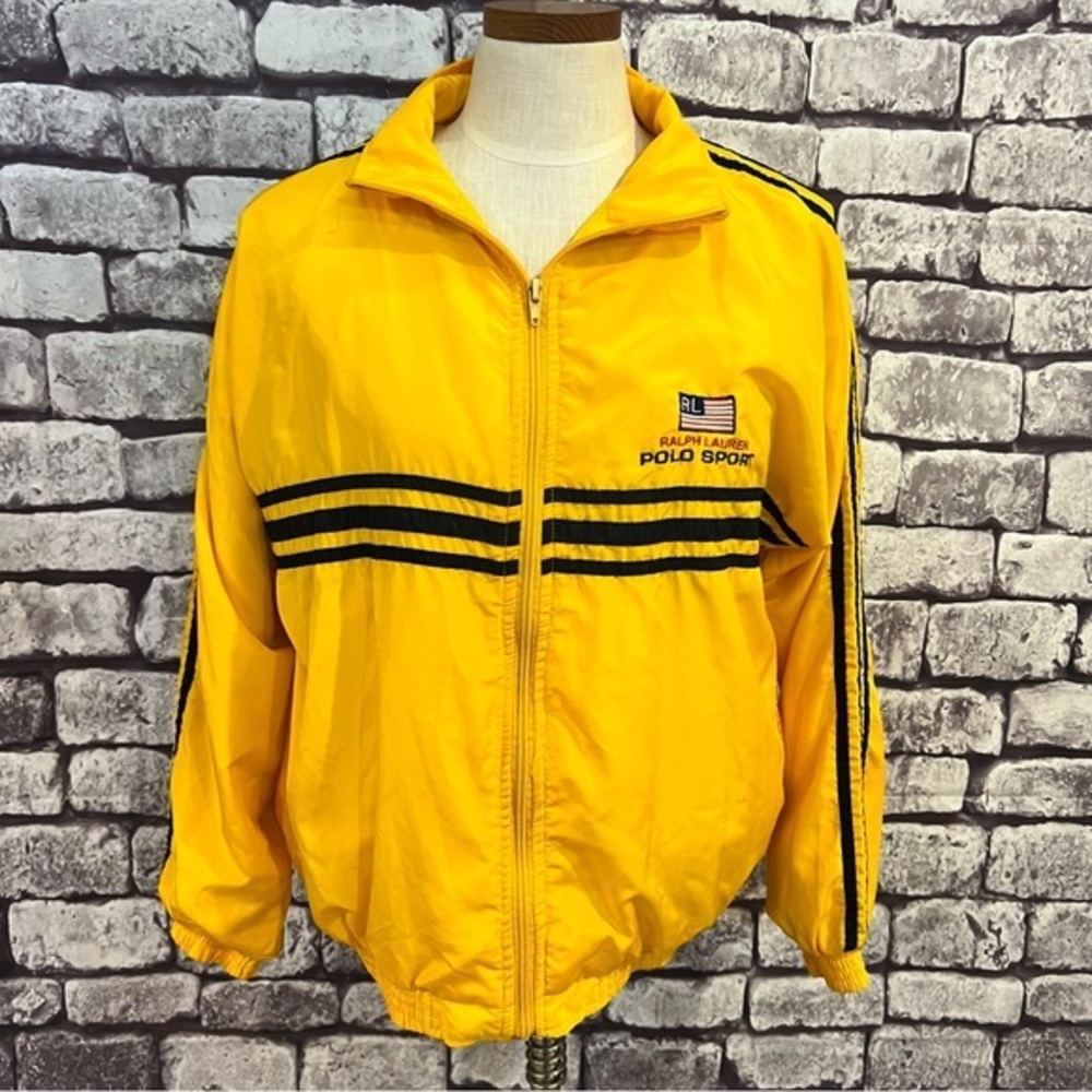 Polo By Ralph Lauren Vintage Yellow Zip Up Jacket Size XXL